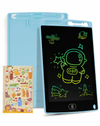 LCD Schreibtafel 8,5 Zoll, Genialba Buntes LCD Schreibtablett, Tragbarer Löschbarer Zeichenbrett, LCD Writing Tablet, Grafiktablett für Kinderspiele 2 3 4 5 6 7 Jahre Jungen Mädchen (Blau) 8.5 Zoll Blau