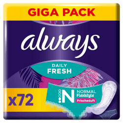 Always Daily Fresh Normal Flexistyle Slipeinlagen 72 Stück, Mit Frischduft, Flexibel, Passt Sich Allen Slipformen An 1 count (Pack of 72)