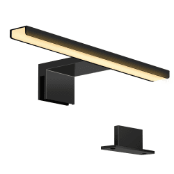 ERWEY 2 in 1 LED Spiegelleuchte 30CM IP44 Badleuchte LED Badlampe Schminklicht 230V Schrankleuchte warmweiß Aufbauleuchte Bad Klemmleuchte Wandleuchte (Schwarz 3000K 5W) 30 CM