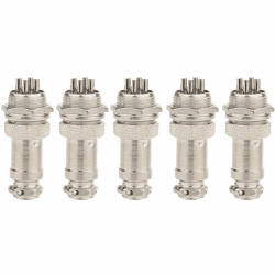 CLDIY GX16 4 Pins Panel Metallmontage Rund Metall Aviation Stecker Adapter Männlich Weiblich Steckdose (5 Stücke) 4core
