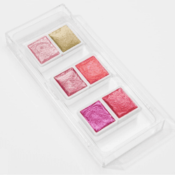 LIGHTWISH Metallic Aquarellfarben, 6 Blumenfarben Perlglanz Aquarellfarbe mit tragbarem Etui, perfekt für Anfänger und Künstler Blumen Farbe