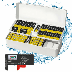 agctrler Batteriebox Batterie Organizer, Batterie Aufbewahrungsbox für 115 AAA AA Batterien, Kunststoff Batterien Aufbewahrung mit Tester, Nur Box