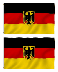 HSIXHAF 2 Stück Deutschland Fahne mit adler 90 x 150 cm - Deutsche Flagge Polyester leuchtenden Farben mit Messing-Ösen Germany Flag