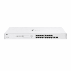 TP-Link Festa FS318GP 18-Port Gigabit Switch, 16× Gigabit 802.3af/at PoE+ Ports, 2× Gigabit-SFP-Steckplätze, 150W Gesamt-PoE-Budget, bis zu 30 W PoE-Leistung pro Port, Kostenlose Cloud-Verwaltung