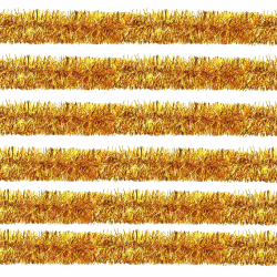 duoyif Girlande Lametta Deko 6Stück 2m 9cm Lametta Twist Party Girlande, Lametta Girlande Glänzend Für Feiern Geburtstag Cocktailpartys Hochzeit Karneval Wände Fenster Dekor (Glitter Goldene Girlande)