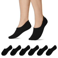 Snocks Füßlinge Damen & Herren 6er Pack Sneaker Socken Unsichtbar im Schuh Gr. 35-54 47-50 6x Schwarz