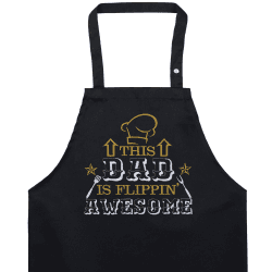 EXPRESS-STICKEREI Schürze Papa/Opa Männer - Kochschürze mit Design Grillschürze für Männer/Damen Schürze verstellbar mit Tasche - Chef kocht Küchenschürze Herren Latzschürze Vatertag Geschenk This dad is flippin' awesome - Kochschürze