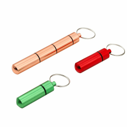BMTick Capsule Caddy Transportbehälter/Container für 2 Dosierkapseln von WOLKENKRAFT ÄRiS/WOLKENKRAFT FX Mini/Fenix Pro Vaporizer (1 Stück Roségold, 1 Stück grün und 1 Stück rot)