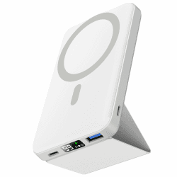 Podoru for Magsafe powerbank iPhone,10000mAh Faltbarer Magnetische powerbank iPhone PD 22.5W Schnellladen mit LED Display Kompatibel mit Mag-Safe für iPhone 16/15/14/13/12 Pro Max/Pro/Plus-Weiß