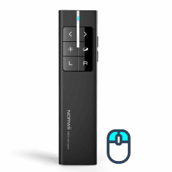 Norwii N99 Wireless Presenter Mauszeiger, 2,4 GHz Präsentationsklicker Wiederaufladbarer PPT PowerPoint Clicker für Powerpoint Präsentation Remote Slide Advancer Schwarz
