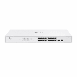 TP-Link Festa FS318G 16-Port Gigabit Switch mit 2 SFP-Steckplätzen, Kostenlose Cloud-Verwaltung, Static Routing, VLAN, ACL, IGMP Snooping, Lüfterloses Design