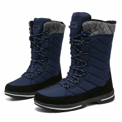 Geweo Winterstiefel Damen Wasserdicht Gefüttert Schneestiefel Rutschfeste Winter Schuhe Trekking Stiefel Wanderstiefel Gr.37-42 (Wählen Sie eine größere Größe falls Ihre Füße breiter sind) 37 EU Blau