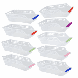 RoadLoo Kühlschrank Organizer Set, 9 Stück Kühlschrankbox Kühlschrank Schubladen Küche Fridge Organizers Kühlschrank Aufbewahrungsbox für Küchen Regale Schränke Arbeitsplatten (Zufällige Farbe)