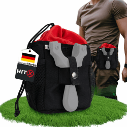 HITX® Steinschleuder Tasche mit Halterung für Zwille | Munitionstasche für Schleuder | Slingshot Beutel mit Gürtelbefestigung und Molle Tasche | Steinschleuder Munition Tasche Ultra Leicht [95g]