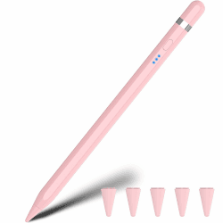 Pencil 1. Generation 4-20 Min Schnellladung (USB-C), Magnetisch Stift für iPad mit Handfläche Ablehnung & Neigung Sensitivität, 2024 Pencil Stylus Pen für iPad 6-10, Air 3-5, Mini 5-6, Pro 11/12" rosa
