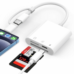 SD Kartenleser für Phone, USB C SD Kartenleser mit Dualer Steckplatz Micro Card Reader Fotografie Speicherkartenadapter
