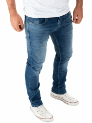 WOTEGA Herren Jeans Slim-Fit Justin 32W / 30L Mittelblau (Blue Indigo 193928)