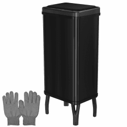 Gardtech 60 Liter Mülleimer Küche mit Sensor - Abfalleimer mit Bewegungssensor - Klemmring für Müllbeutel - Leises Öffnen und Schließen - Montage Erforderlich Schwarz
