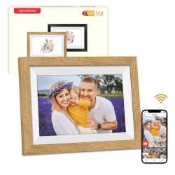 Digitaler Bilderrahmen WLAN mit 32GB Speicher, 10.1" Elektronischer Bilderrahmen 1280 * 800 IPS Touchscreen, Auto-Rotate,Fotos/Videos sofort über Frameo APP Teilen