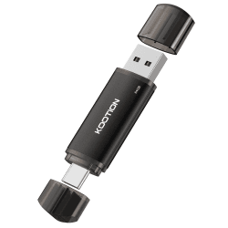KOOTION USB Stick 64GB, USB C Stick OTG 2.0 Speicherstick 2-in-1 USB 64G Flash Laufwerk Type C Flash Drive 64 Gbyte für PC/Laptop/Notebook, Typ-C Smartphone 64GB Schwarz