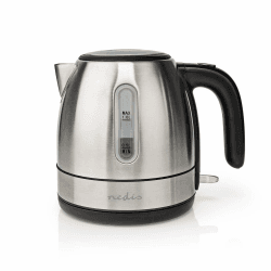 Wasserkocher - 1.0 l - Edelstahl - Aluminium - Um 360 Grad drehbar - Verdecktes Heizelement - Strix Controller - Boil-dry protection