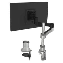 R-Go Zepher 4 C2 Monitor Halterung, Vollständig verstellbar, Für 13-40 Zoll bildschirm, 8 kg Tragkraft, Modulares Design, VESA 75x75/100x100, Schwarz/Silber Einzelne Halterung keine Feder