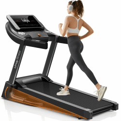 UMAY Laufband mit Steigung 14km/h, Laufband Für Zuhause Klappbar mit 3,0 PS Motor und 3 Steigungsstufen, Foldable Treadmill for Home mit 12 Trainingsprogrammen, Max Belastung 136KG