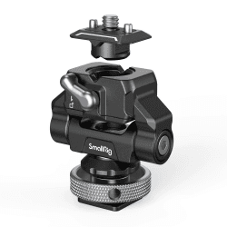SMALLRIG Quick Release Camera Monitor Mount mit Cold Shoe, unterstützt Schwenkung um 360° und Neigung um 170°, Drop-in HawkLock Kamera-Hot-Cold-Shoe-Monitorhalter für 5" & 7" Monitor - 3514C