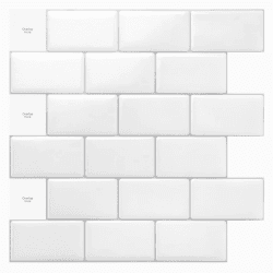 Art3d 10 Stück 30,5 x 30,5 cm Fliesenspiegel Selbstklebend Küche Klebefliesen Küche Bad Strahlendes Weiß