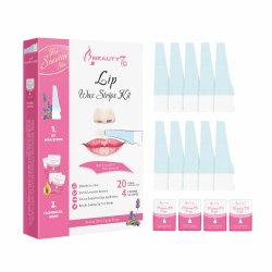 Beauty7 Oberlippen Wachsstreifen Fit Wax Strips vorgeschnitten Oberlippen wachs 20stk Oberlippen wax streifen mit 4stk Wachsentferner Tücher enthaarungsstreifen Geeignet für sensible Haut