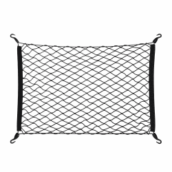Relaxdays Gepäcknetz, 80x62 cm, Spannnetz fürs Auto, elastisch, Kofferraumnetz zur Ladungssicherung, universal, schwarz