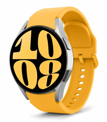 MoKo Armband Kompatibel mit Samsung Galaxy Watch 7 FE 6 5 4 Armband 40mm 44mm/Watch 6 Classic 43mm 47mm/Watch 5 Pro 45mm/Watch 4 Classic 42mm 46mm, Weiches Silikon Ersatzarmband, Gelb