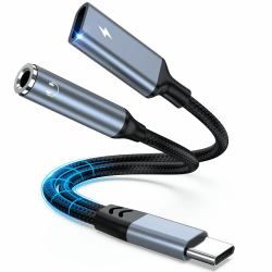 2 in 1 USB C auf Klinke Adapter und Laden, Type C auf 3,5mm Aux Adapter Handy Kopfhörer Unterstützt PD 60W USB C Adapter Auf Kopfhöreranschluss für iPhone 15,Samsung S24/S23,Xiaomi/Huawei/Google Pixel