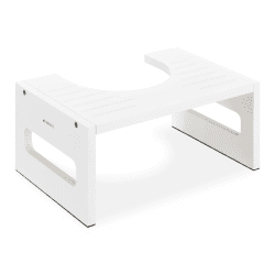 Navaris Bambus Toilettenhocker WC Hocker - Toiletten Fußbank aus Holz - Anti Verstopfung - Fußstütze für Erwachsene und Kinder - Klohocker antibakteriell - weiß
