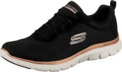 Skechers Damen Flex Appeal 4.0 Brilliant View Sneaker 40 EU Black Mesh Rose Gold Trim