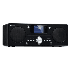 Auna Radio, Tragbares DAB Radio mit CD Player, DAB Plus Radio mit Bluetooth, DAB/DAB+/FM Radio, Küchenradio mit TFT Display, MP3, Streaming, Digitalradio Klein, Radio mit Wecker und Fernbedienung Schwarz