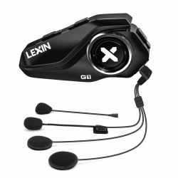 LEXIN G1 Motorrad Bluetooth 5.0 Kopfhörer, Helm Headset für Musik und Navi-Ansage Hören, Freihändiger Anruf, Sprachbefehl-Assistenten, HD Lautsprecher, DSP und CVC Geräuschunterdrückung, Einzelpack