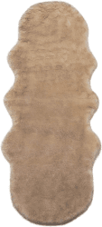 WOLTU Fellteppiche Schaffell, Kunstfell Lammfellimitat Teppich flauschig, Longhair Fell Optik, Dekofell für Stühle, Couch, Sofa Wohnzimmer Schlafzimmer, Weiß + Braun,(170-180) x 60cm XXL - 170-180 cm Weiß+braun