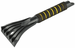 Walser Auto-Eiskratzer, Auto-Eisschaber, robuster Autoscheiben-Kratzer mit Gummilippe, Eiskratzer-Winter mit gepolstertem Griff 30x10cm schwarz