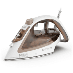 Tefal FV5780 Easygliss Eco Dampfbügeleisen | 2800 Watt | 240 g/Min. Dampfstoß | 50 g/Min. automatischer Dampf | Vertikaldampf | Durilium AirGlide Bügelsohle | 88% recycelbar |Modus | Mocha/Weiß 240g/min Dampfstoß