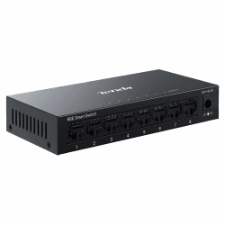 Tenda TEG208E Managed Switch 8 Port Gigabit Netzwerk Switch (IGMP-Snooping, QoS, VLAN, DHCP- Snooping, LAG, MAC Address Binding, Lüfterlos, Energieeffizient, Metall) LAN Verteiler LAN Splitter