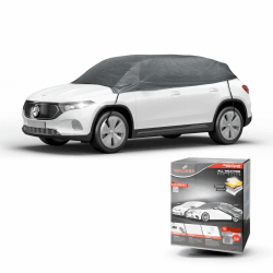 WALSER Abdeckplane Auto All Weather Basic, Abdeckplane wasserdicht, 100% wetterfeste Auto Abdeckplane, Autoabdeckung Outdoor, Auto Abdeckplane wasserdicht, Autoplane Halbgarage Größe L grau