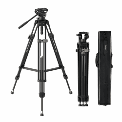 SMALLRIG 75" Heavy-Duty Videostativ, Stativ aus Aluminiumlegierung mit Fluidkopf, einstufige Höhenverstellung, Dual-Mode QR-Platte, 8kg / 17.6 lbs Load, professionelles Stativ, AD-80 FreeBlazer - 4163