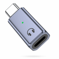 MoKo Lightning auf USB-C Audio Adapter, USB C auf Lightning Kopfhörer Adapter für iPhone 16 15 Pro Max Plus, iPad Air/Pro, MacBook, Nicht zum Lade/Datenübertragung, Grau