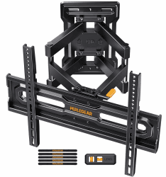 Perlegear TV Wandhalterung für 23-65 Zoll TVs bis 45 kg, Vormontierte Wandhalterung Fernseher mit Werkzeuglosem Neigen, Fernseher Halterung 55 Zoll Schwenkbar, Max VESA 400x400mm
