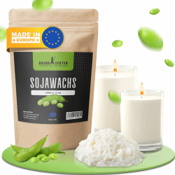 Brandstifter® 2 kg Sojawachs zum Kerzen Gießen. Veganes natürliches Kerzenwachs für die Herstellung von Kerzen Wachsgranulat weiß Wachsplättchen Pastillenform Kerzenherstellung Soja wachs 2kg
