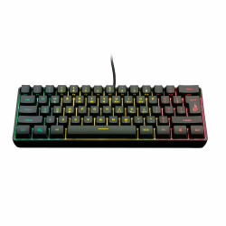 SureFire Kingpin X1 60% Gaming Tastatur US English, Gaming Multimedia Keyboard klein & mobil, RGB-Tastatur mit Beleuchtung, 25 Anti-Ghosting-Tasten, amerikanisches Layout QWERTY US English Kingpin X1 60 %