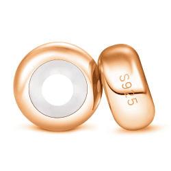 DALARAN 925 Sterling Silber Spacer Bead Charm Stopper für Damen Charms Armband Stopper 2pcs roségold charms stopper