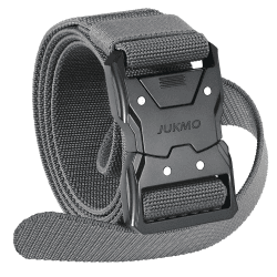 JUKMO Schnellverschluss Taktischer Gürtel, Militär Wandern 3,8cm Arbeit Gürtel mit Schwere Sicherheitsgurt Schnalle L-für Taille 106cm-115cm (Länge 135cm) Grau