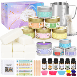 Kerzen Selber Machen Set, DIY Kerzenherstellung Kit für Erwachsene Anfänger, DIY Duftkerze Geschenke Set mit Sojawachs, Ätherische Öle, DIY Zubehör Set, Kerzen Gießen Set Geschenke für Frauen Männer DIY-JYS